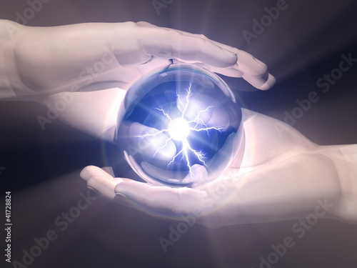 Illustration: ball of clairvoyance in the hands ball of clairvoyance in the hands