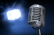 retro microphone with spotlight