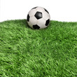 Aged ball on grass field