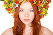 red haired woman closeup face portrait red haired woman closeup face portrait