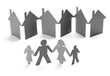 paper people and house shape cut connection chain