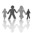paper people shape cut connection chain
