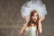 Wedding portrait of beautiful young bride