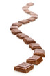 Chocolate draw a zigzag line isolated on white. Chocolate draw a zigzag line isolated on white.