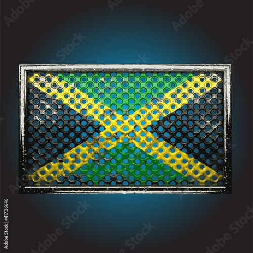 Vektor: Vector flag on old metal Vector flag on old metal