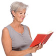Senior with book