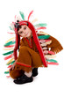 Fun boy in costume of indian. Isolated.