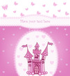 Vector: Princess card with Magic Castle Princess card with Magic Castle