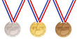 Illustration: Gold, Silver and Bronze medals Gold, Silver and Bronze medals