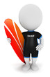 3d white people surfer