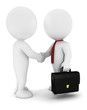 3d white people businessmen strike an agreement