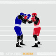 Greek art stylized boxers at the boxing ring