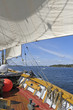 View from brig sailing in the Stockholm archipelago