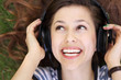 Woman wearing headphones