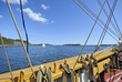 View from brig sailing in the Stockholm archipelago