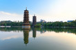 twin pagodas in banyan lake twin pagodas in banyan lake