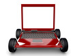 Laptop with tyres isolated on a white background