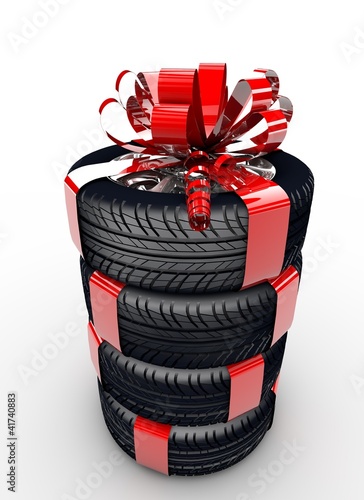 Illustration: Tyres with ribbon Tyres with ribbon