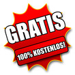 Siegel "Gratis - 100% Kostenlos!"