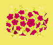 petunias roses fushia petunias roses fushia