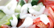 salad in metal plate salad in metal plate