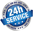Button Banner "24h Service" blau/silber