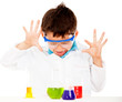 Boy doing experiments