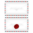 Envelope with and without wax seal over white