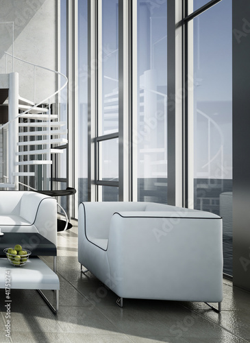 Illustration: Modern Luxury Loft / Apartment Architecture Interior Modern Luxury Loft / Apartment Architecture Interior