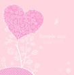 Beautiful pink lacy card