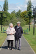 Senior couple walking in a park