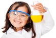 Girl playing at the lab