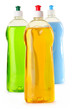 Three detergent bottles isolated on white