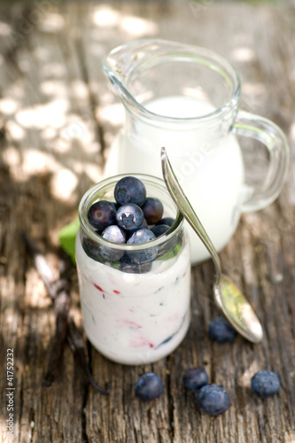Foto: Joghurt, Heidelbeeren Joghurt, Heidelbeeren