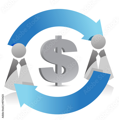 Illustration: Cycle dollar people illustration design over white Cycle dollar people illustration design over white