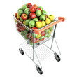 Apples in a shopping cart. High res 3d render Apples in a shopping cart. High res 3d render