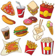Fast food icon set Fast food icon set