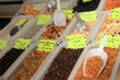 nuts, raisins and dried fruit on a french market nuts, raisins and dried fruit on a french market