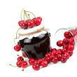 Cherry jam and cherry fruit