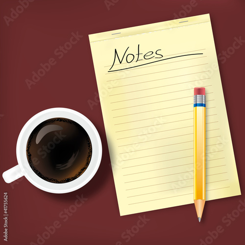 Vector: Coffee break with notes Coffee break with notes