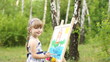 Amateur painter painting a picture
