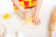 Beautiful hand boys making a cake