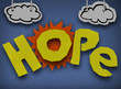 Hope Cardboard Diorama Word Sun Paper Cutout