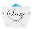 Sorry Handwritten Cursive Word Open Envelope Letter