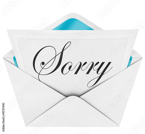 Illustration: Sorry Handwritten Cursive Word Open Envelope Letter Sorry Handwritten Cursive Word Open Envelope Letter