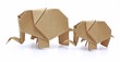two origami elephants recycle paper