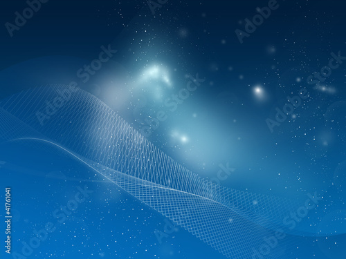 Illustration: Blue mesh space, background Blue mesh space, background