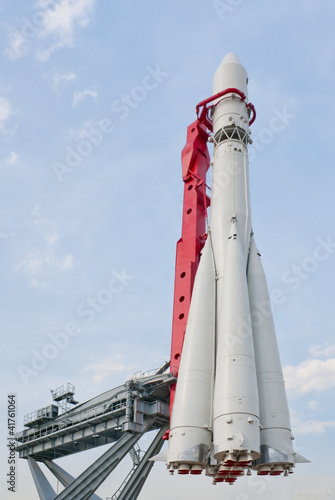 Photo: Vostok rocket vehicle monument in Moscow, Russia Vostok rocket vehicle monument in Moscow, Russia