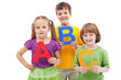 Children with abc letters