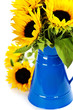 Sunflowers in a blue vase